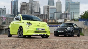 MINI Electric and Abarth 500e – head–to–head static